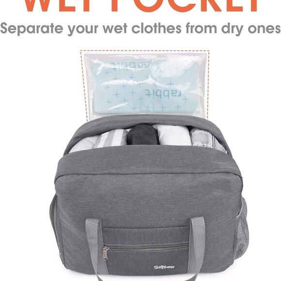 Sports Gym Bag with Wet Pocket & Shoes Compartment, Travel Duffel Bag - Picture 5 of 7